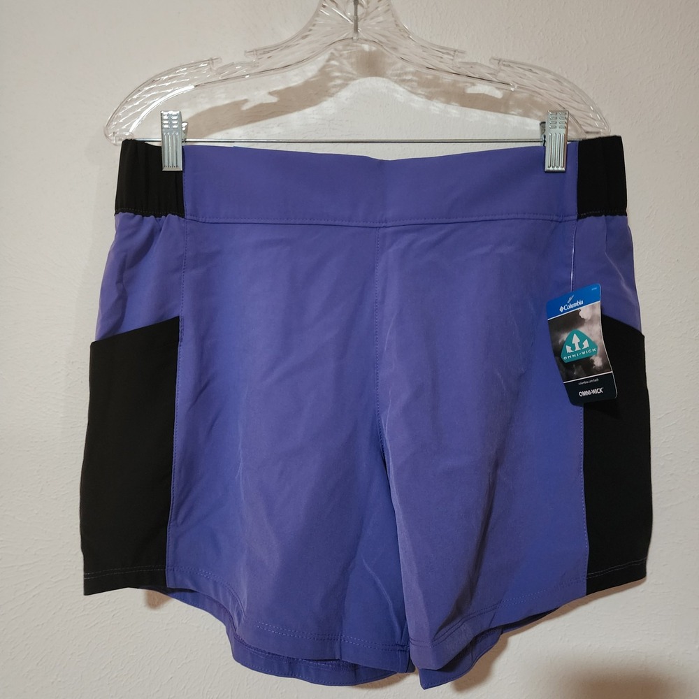 Columbia Shorts Women's‎ Large Purple And Black NWT Hike Colorblock Omni-wick